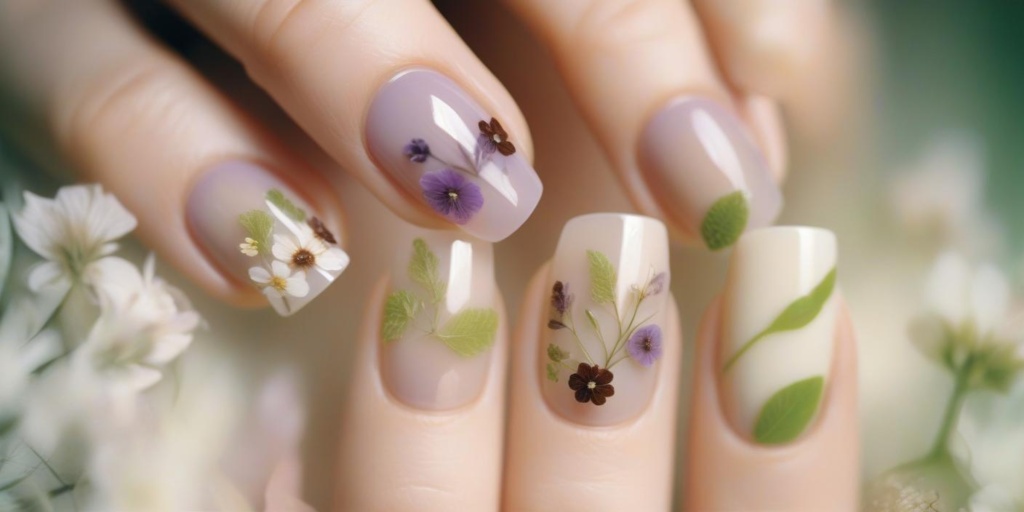 Pressed Flower Nails